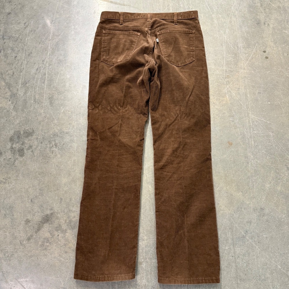 Vintage Levis 519 Corduroy Pants Mens 36x32 Brown Slim Straight White Tab‎